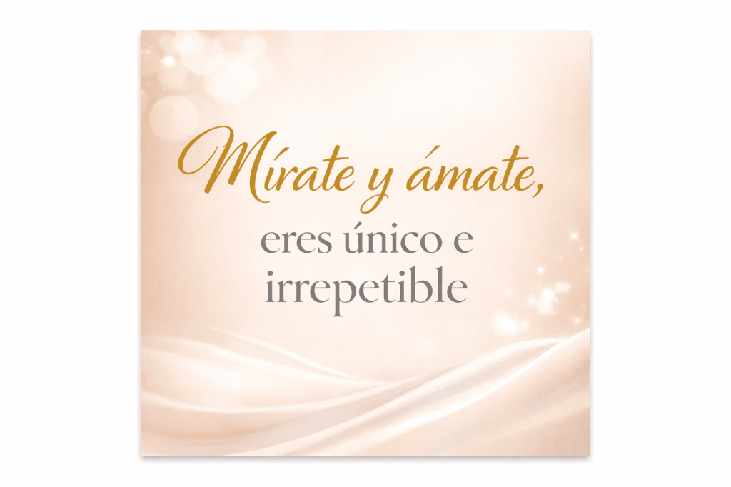 Mírate y ámate, eres único e irrepetible.