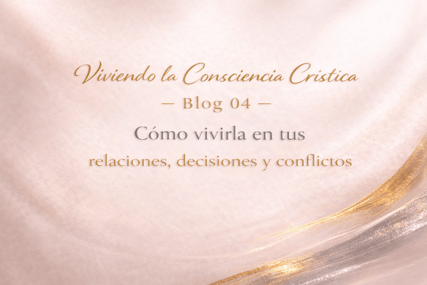 Consciencia Crística Blog 04 en tonos nude con tipografía dorada y plateada minimalista sobre fondo elegante